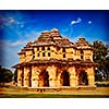 Vintage retro effect filtered hipster style travel image of Lotus Mahal palace ruins. Royal Centre. Hampi, Karnataka, India