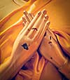 Vintage retro effect filtered hipster style travel image of Buddha statue hands in Vajrapradama Mudra of Unshakable Self Confidence. Wat Phra That Doi Suthep, Chiang Mai, Thailand