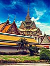 Vintage retro effect filtered hipster style travel image of Buddhist temple Wat Pho. Bangkok, Thailand