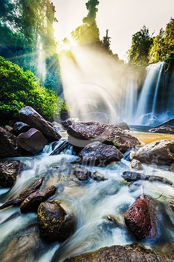 Tropical waterfall Phnom Kulen, Cambodia Tropical waterfall Phnom Kulen, Cambodia
