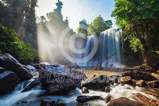 Tropical waterfall Phnom Kulen, Cambodia Tropical waterfall Phnom Kulen, Cambodia