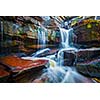 Tropical waterfall. Popokvil Waterfall, Bokor National Park, Cambodia