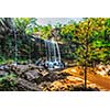 High dynamic range HDR image of tropical waterfall. Popokvil Waterfall, Bokor National Park, Cambodia
