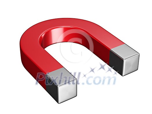 Horseshoe magnet isolated on white background