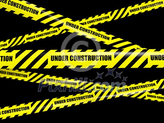 Under construction concept background - yellow warning caution ribbon tape on black background Under construction concept background - yellow warning caution ribbon tape on black background