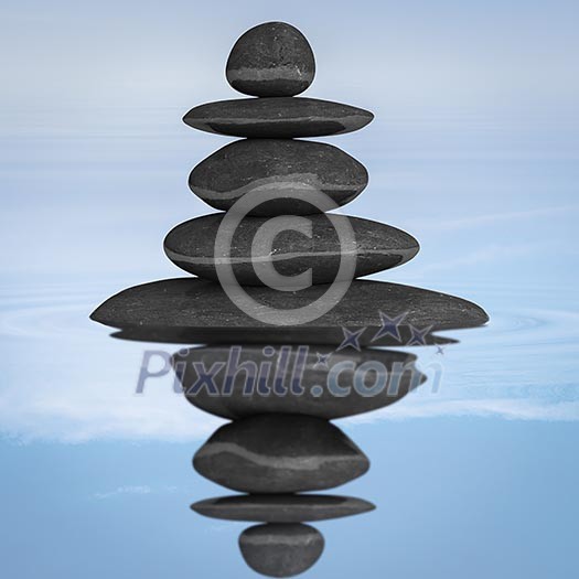 Zen stones balance concept isolated on white