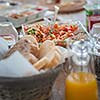 Colourful food setting with low depth of field