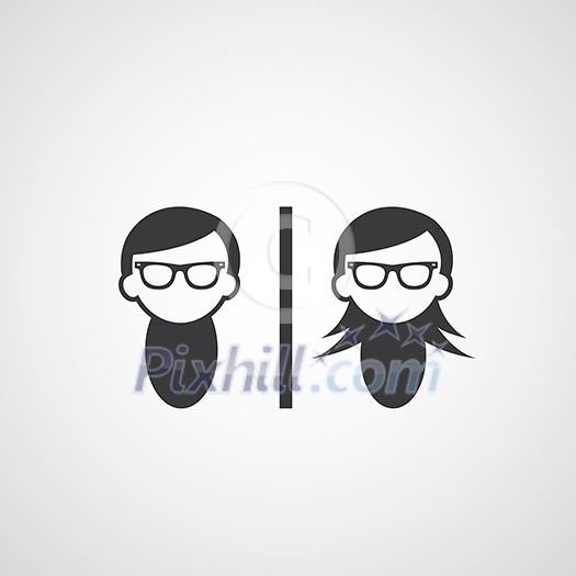 vector symbol  man and woman glasses style  