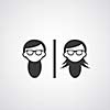 vector symbol  man and woman glasses style  