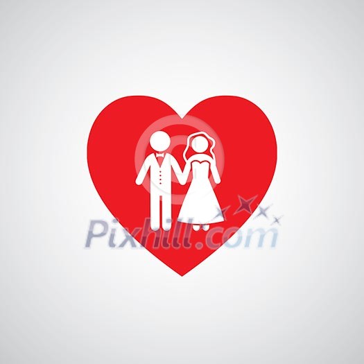 vector wedding married couple icon  