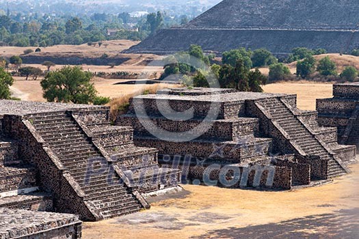 Teotihuacan Pyramids. Mexico. View from the Pyramid of the Moon.