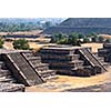 Teotihuacan Pyramids. Mexico. View from the Pyramid of the Moon.