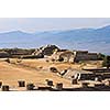 Ancient ruins on plateau Monte Alban in Mexico