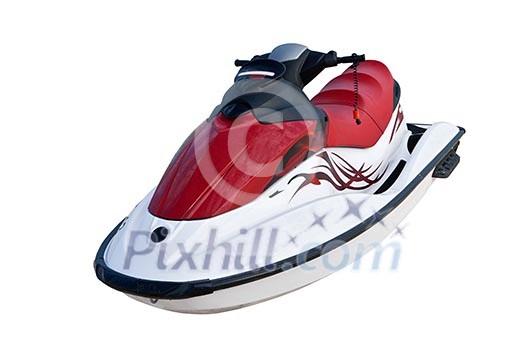Jet ski on beach sand near sea Jet ski on beach sand near sea