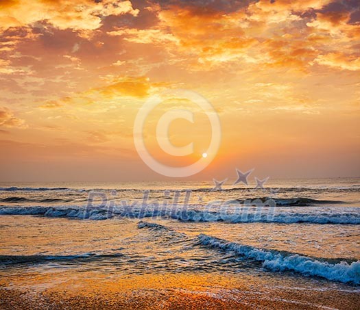 Morning sunrise on ocean beach