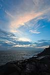 Rocky coast at sunset. Unawatuna, Sri Lanka