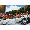 Buddhist monk statues at Golden Temple, Dambulla, Sri Lanka