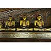 Ancient sitting Buddha images in Dambulla Rock Temple caves, Sri Lanka