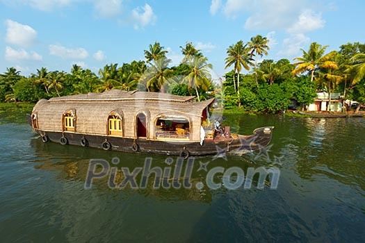 Houseboat on Kerala backwaters. Kerala, India Houseboat on Kerala backwaters. Kerala, India