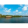 Houseboat on Kerala backwaters. Kerala, India