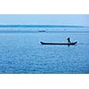 Man on boat. Kerala, India