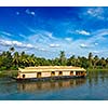 Houseboat on Kerala backwaters. Kerala, India