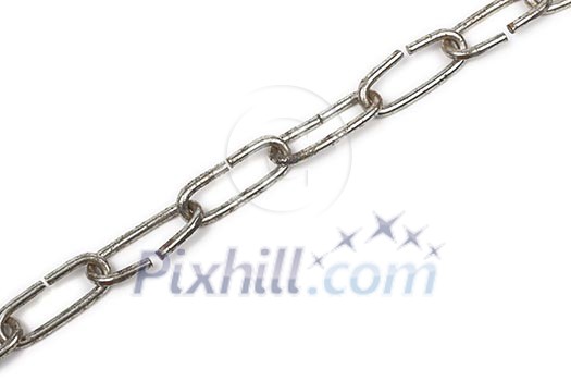 Old metal chain isolated on white background