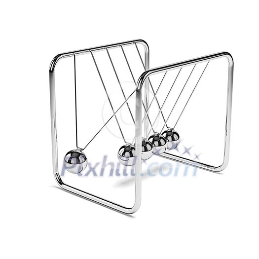 Action sequrence concept background - Newton's cradle executive toy isolated on white background Action sequrence concept background - Newton's cradle executive toy isolated on white background