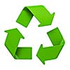 Ecology eco conservation recycling concept - green recycling symbol isolated on white background