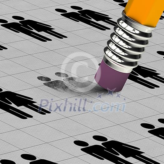 Image of pencil with rubber erasing drawings