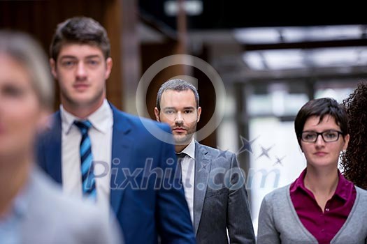 young multi ethnic business people group walking standing and top view young multi ethnic business people group walking standing and top view