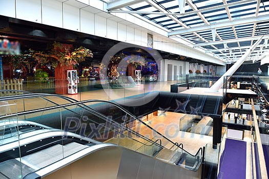 modern bright shopping mall indoor architecture