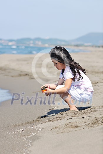little female child portrait on beautiful beach little female child portrait on beautiful beach