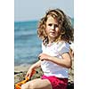 little female  child portrait on beautiful  beach
