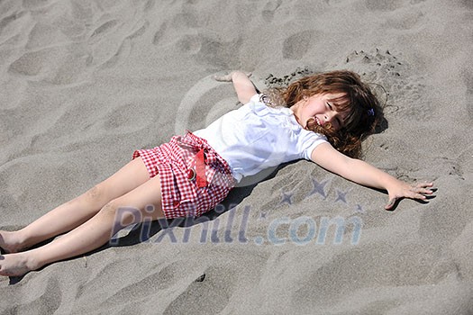 little female child portrait on beautiful beach little female child portrait on beautiful beach
