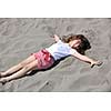 little female  child portrait on beautiful  beach