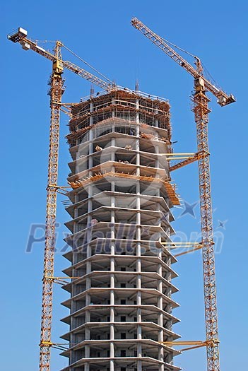construction site with cranes construction site with cranes