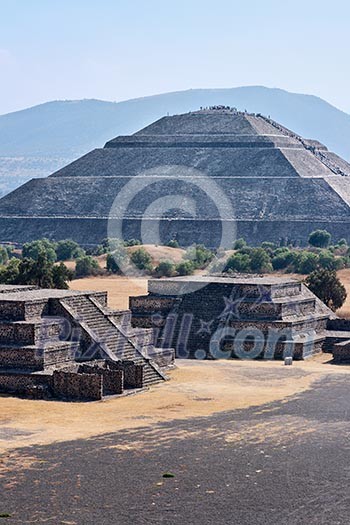 Pyramid of the Sun. Teotihuacan. Mexico. View from the Pyramid of the Moon. Pyramid of the Sun. Teotihuacan. Mexico. View from the Pyramid of the Moon.