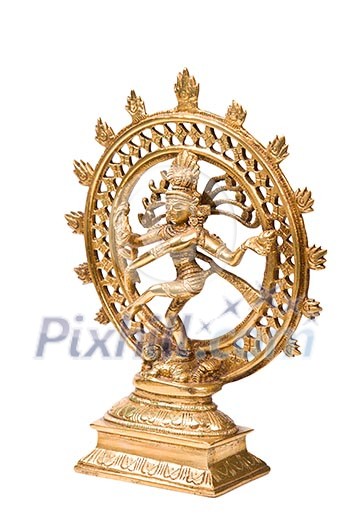 Statue of indian hindu god Shiva Nataraja - Lord of Dance isolated on white