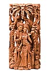 Rama and his wife Sita of Hindu mythology wood carving