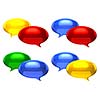 Colorful chat ballons on white background