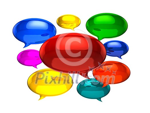 Colorful chat ballons on white background Colorful chat ballons on white background