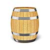 Wooden oak brandy wine beer barrel isolated on white background