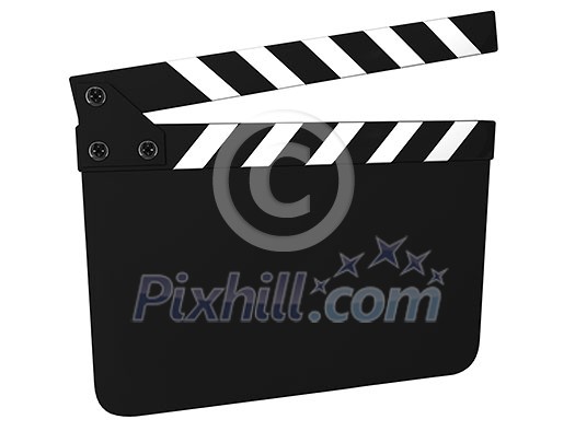 Blank clapboard (clapperboard) isolated