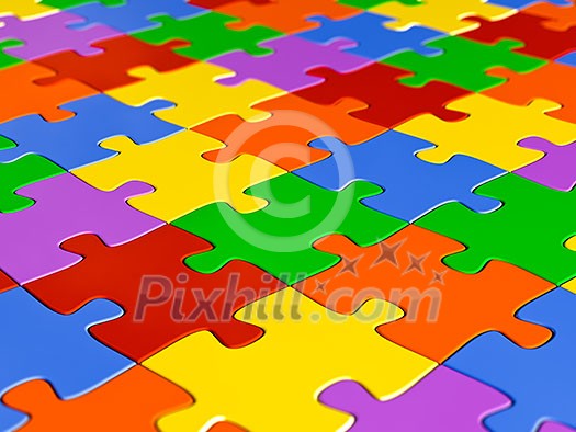 Jigsaw puzzle background - shallow depth of field