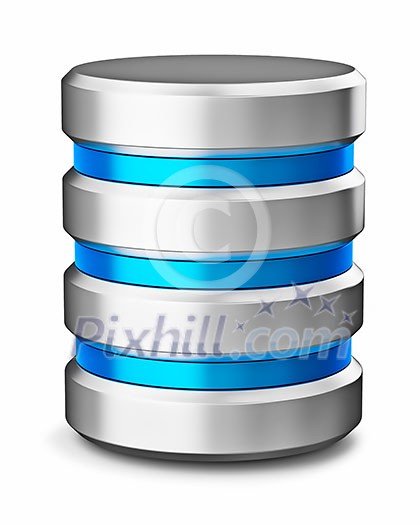 Hard disk drive data storage database icon symbol isolated on white background Hard disk drive data storage database icon symbol isolated on white background