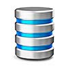 Hard disk drive data storage database icon symbol isolated on white background
