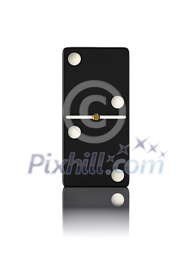 Domino game bone close up isolated on white Domino game bone close up isolated on white