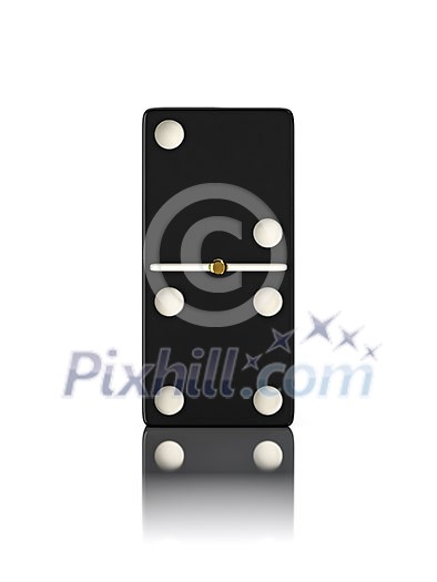 Domino game bone close up isolated on white Domino game bone close up isolated on white