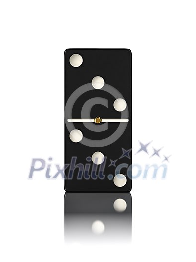 Domino game bone close up isolated on white Domino game bone close up isolated on white